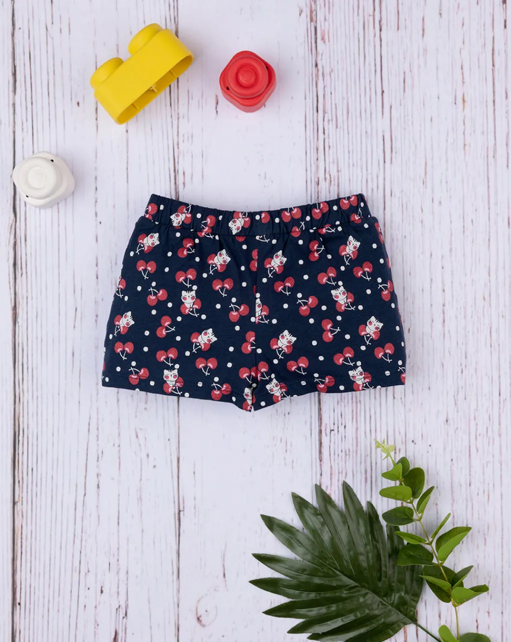 Prenatal Jeans Pantaloni E Salopette-Short Jersey Bimba Blu/Rosso