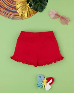 Prenatal Jeans Pantaloni E Salopette-Short Jersey Bimba Rosso