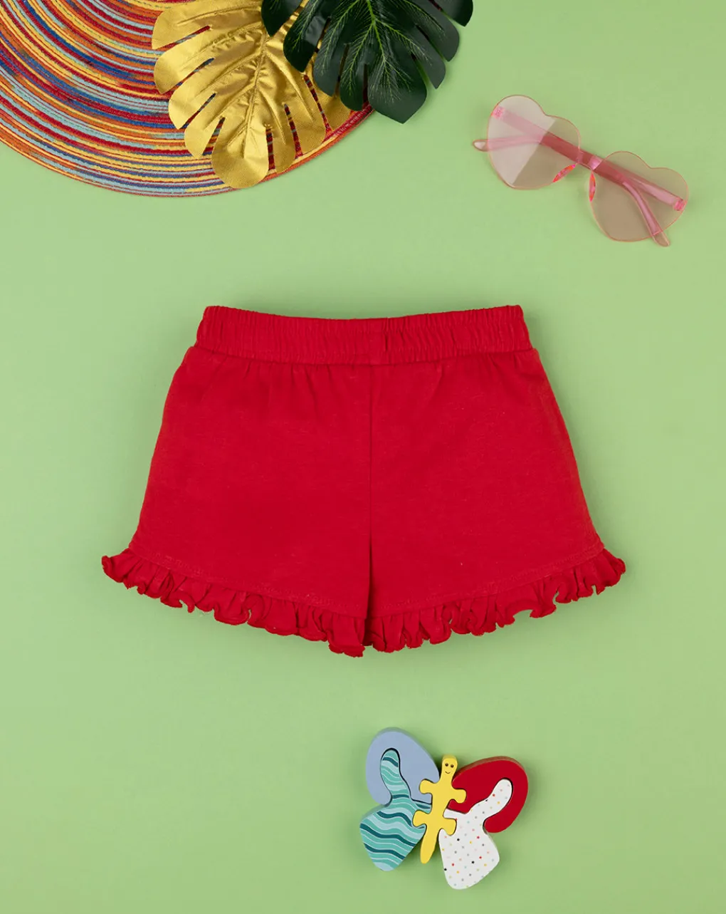 Prenatal Jeans Pantaloni E Salopette-Short Jersey Bimba Rosso