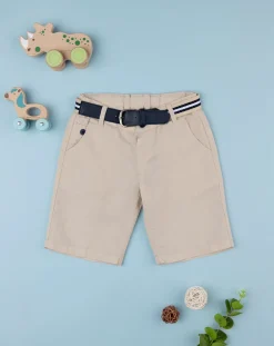 Prenatal Jeans Pantaloni E Salopette-Short Lino Bimbo Beige