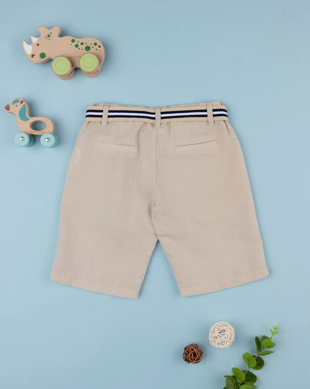 Prenatal Jeans Pantaloni E Salopette-Short Lino Bimbo Beige