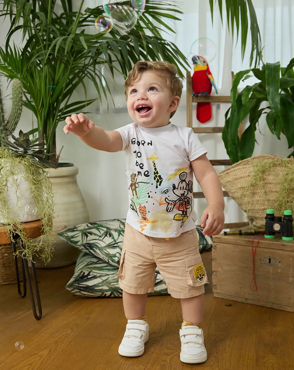 Prenatal Jeans Pantaloni E Salopette-Short Popeline Bimbo Beige