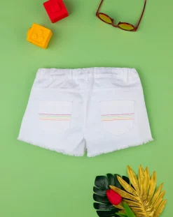 Prenatal Jeans Pantaloni E Salopette-Short Twill Bimba Bianco