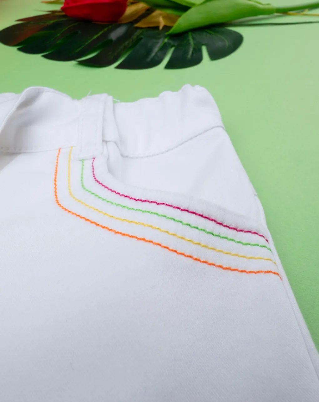 Prenatal Jeans Pantaloni E Salopette-Short Twill Bimba Bianco