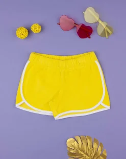 Prenatal Jeans Pantaloni E Salopette-Shorts Bambina In Spugna Giallo