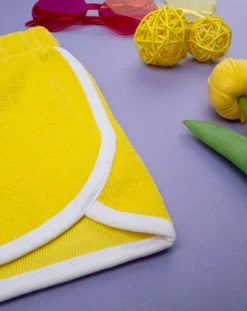 Prenatal Jeans Pantaloni E Salopette-Shorts Bambina In Spugna Giallo