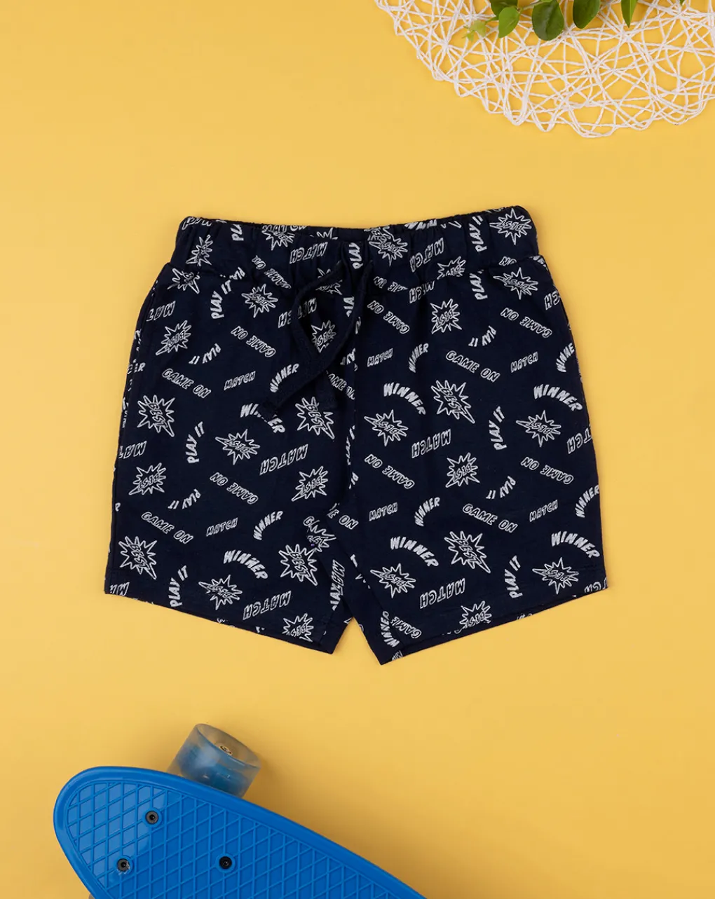 Prenatal Jeans Pantaloni E Salopette-Shorts Bambino Blu Con Stampa Allover