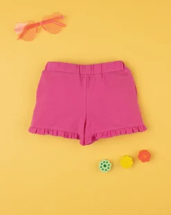 Prenatal Jeans Pantaloni E Salopette-Shorts Bimba Fucsia Patch Fiori
