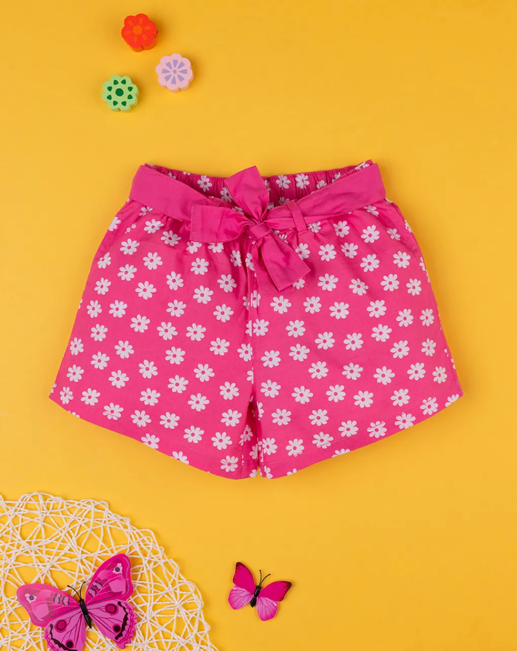 Prenatal Jeans Pantaloni E Salopette-Shorts Bimba Rosa "Margherite”