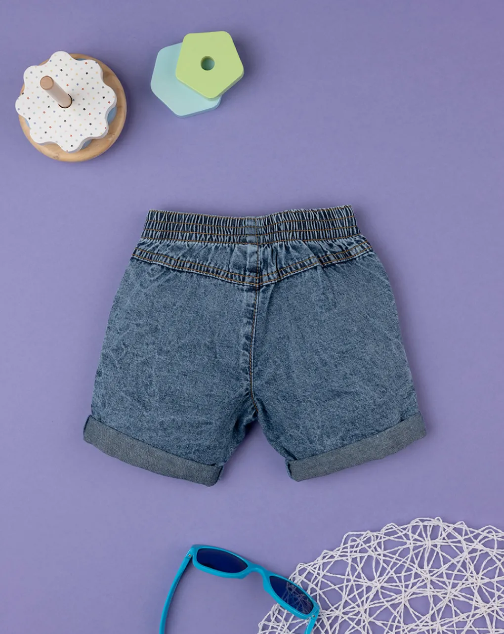 Prenatal Jeans Pantaloni E Salopette-Shorts Denim Bimbo Blu Con Patch