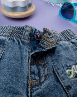 Prenatal Jeans Pantaloni E Salopette-Shorts Denim Bimbo Blu Con Patch