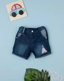 Prenatal Jeans Pantaloni E Salopette-Shorts Denim Bimbo Con Patch