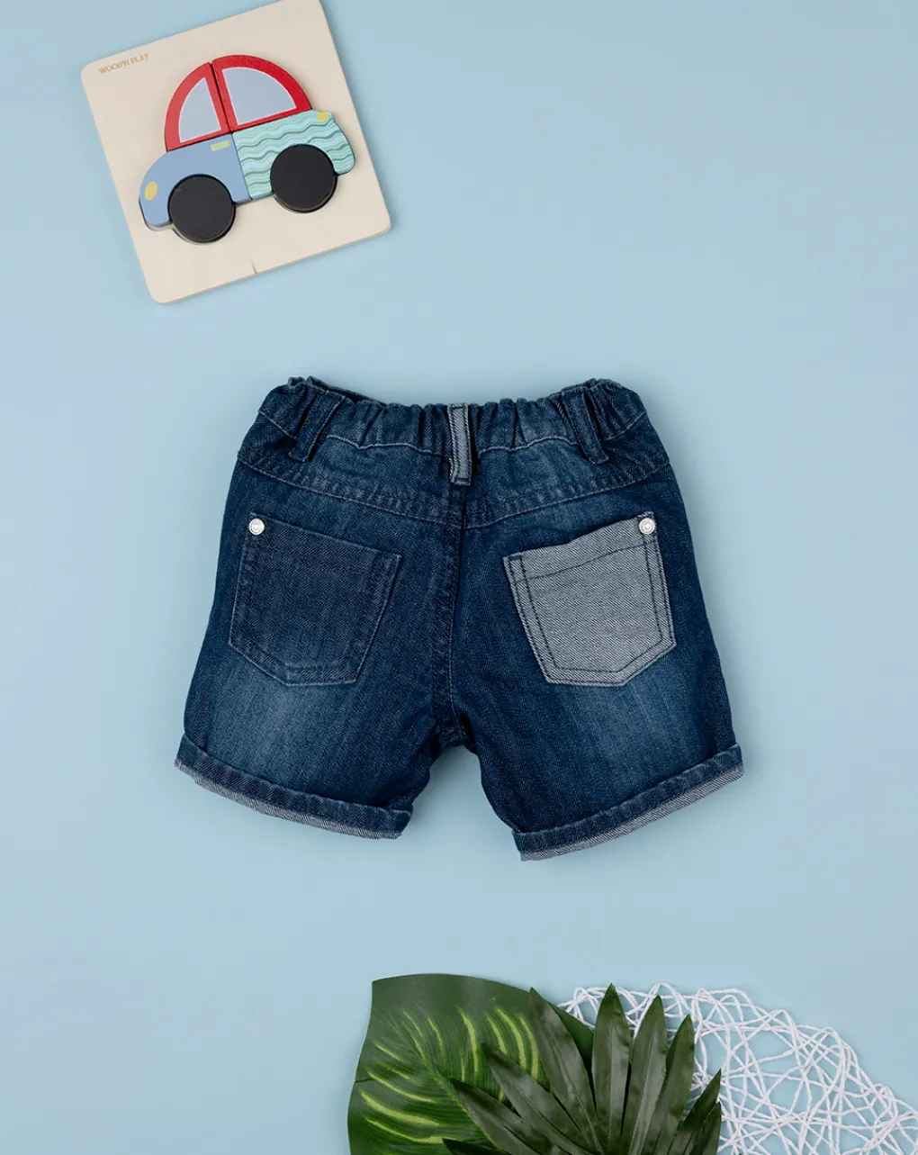 Prenatal Jeans Pantaloni E Salopette-Shorts Denim Bimbo Con Patch