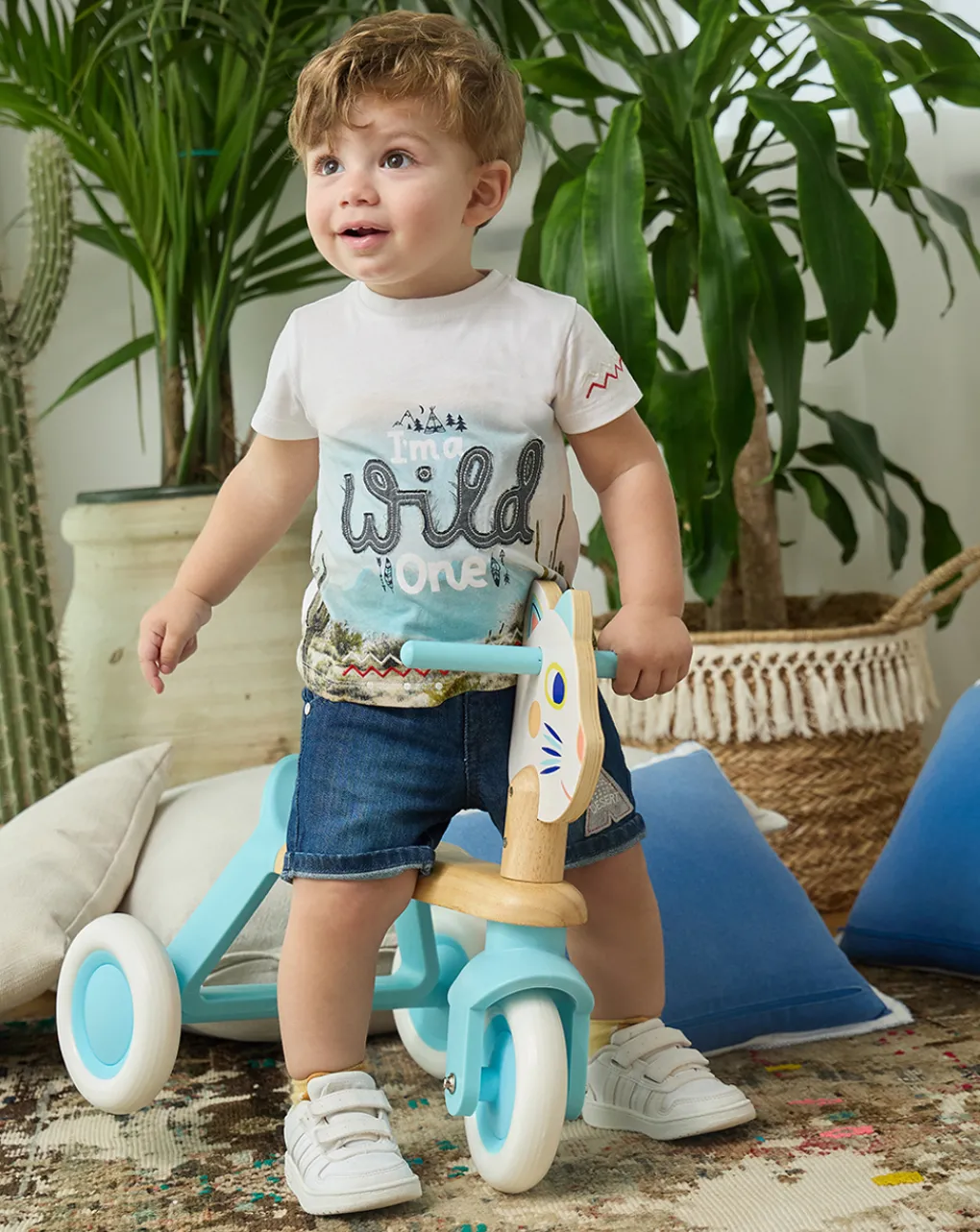 Prenatal Jeans Pantaloni E Salopette-Shorts Denim Bimbo Con Patch