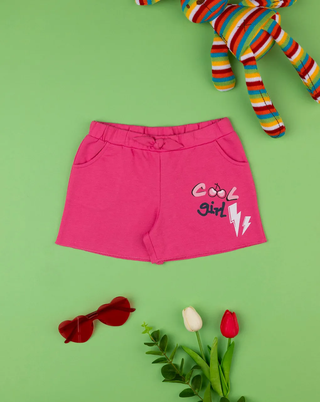 Prenatal Jeans Pantaloni E Salopette-Shorts Felpati Bimba Rosa