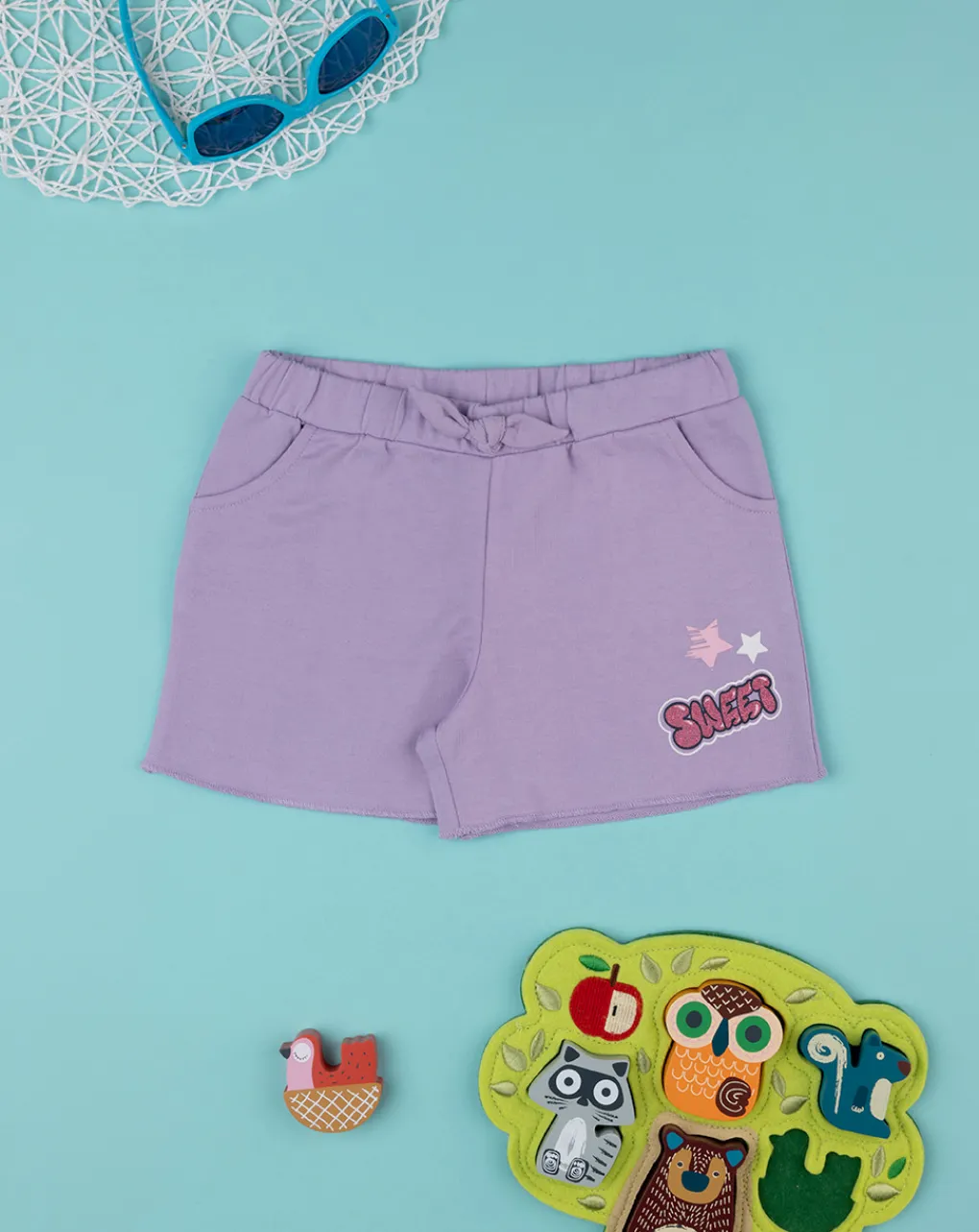Prenatal Jeans Pantaloni E Salopette-Shorts Felpato Bimba Lilla
