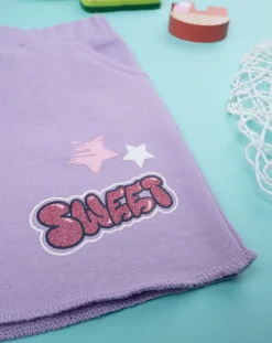 Prenatal Jeans Pantaloni E Salopette-Shorts Felpato Bimba Lilla