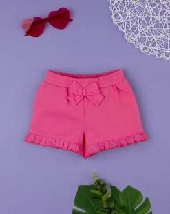 Prenatal Jeans Pantaloni E Salopette-Shorts Fucsia Bimba Con Sangallo