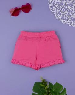 Prenatal Jeans Pantaloni E Salopette-Shorts Fucsia Bimba Con Sangallo
