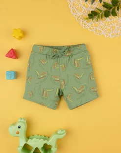 Prenatal Jeans Pantaloni E Salopette-Shorts Jersey Bimbo "Dinosauro” Verde