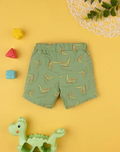 Prenatal Jeans Pantaloni E Salopette-Shorts Jersey Bimbo "Dinosauro” Verde