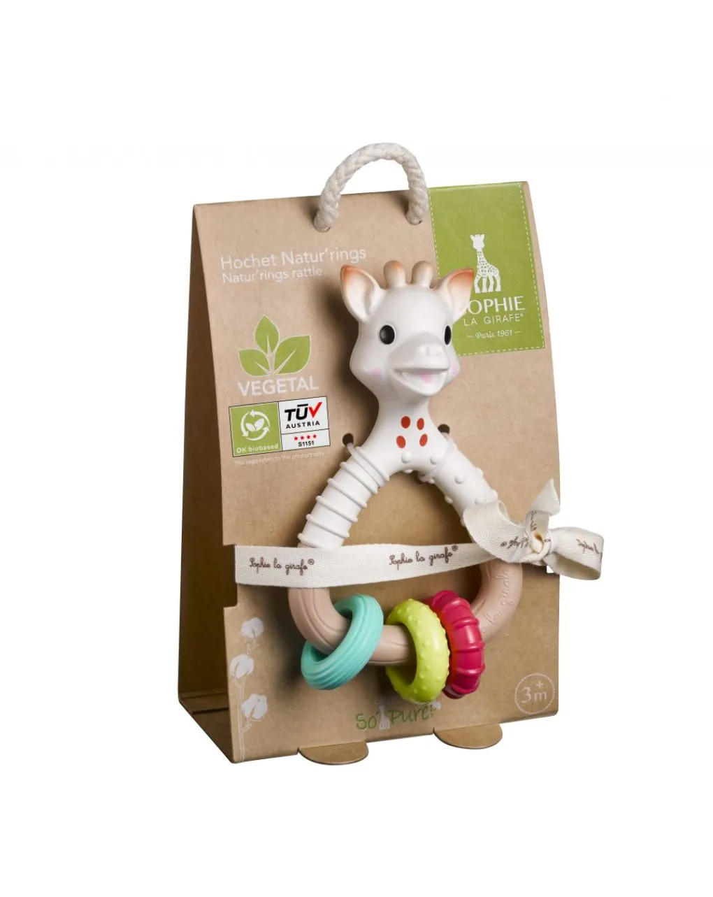 SOPHIE LA GIRAFE Sonaglini E Trillini-Sonaglio Natur’Rings So’Pure (Materiale 100% Naturale) - Vulli