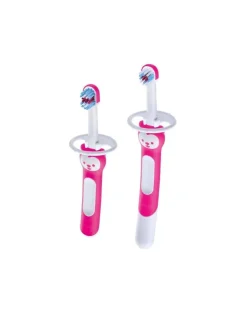 Mam Primi Dentini-Spazzolini Per Bambini Learn To Brush Set - Rosa
