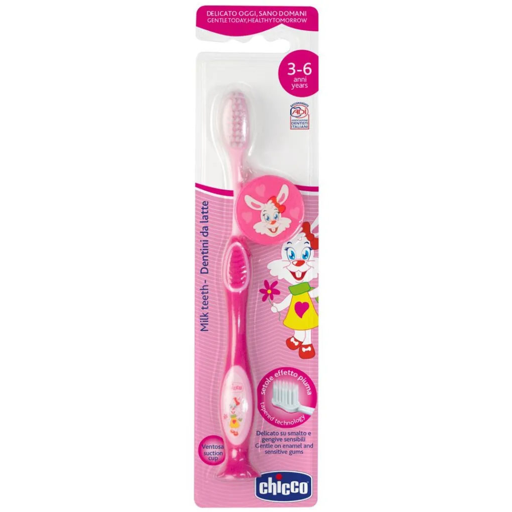 Chicco Primi Dentini-Spazzolino Rosa 36M+