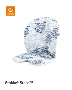 Stokke Accessori Seggioloni-? Steps? Baby Set Cushion Waves Blue