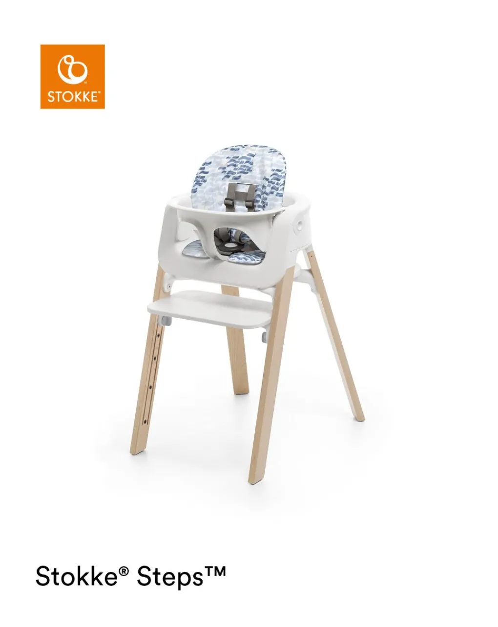 Stokke Accessori Seggioloni-? Steps? Baby Set Cushion Waves Blue