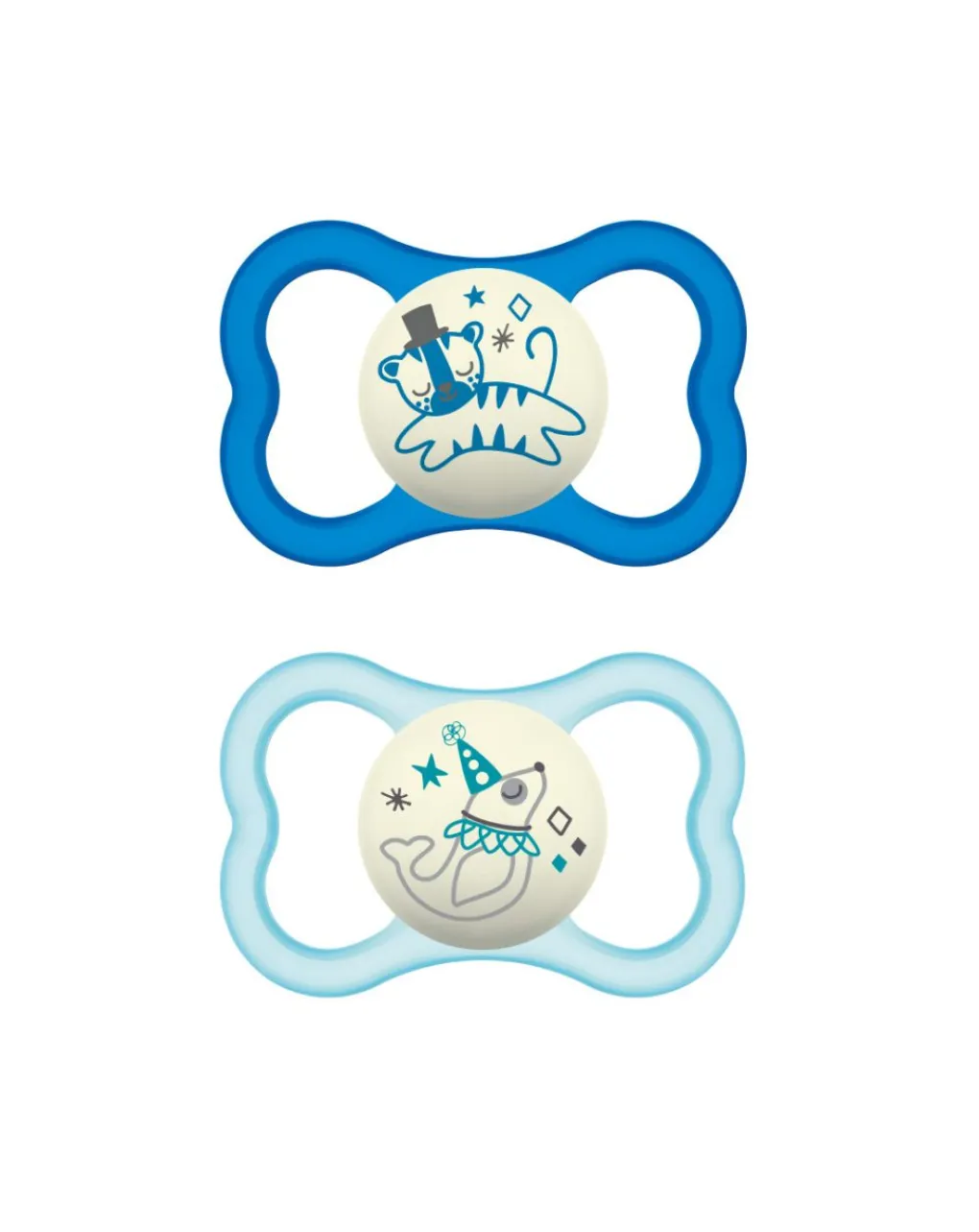 Mam Succhietti-Succhietti Air Night 6+ Silicone Conf. Doppia Azzurro