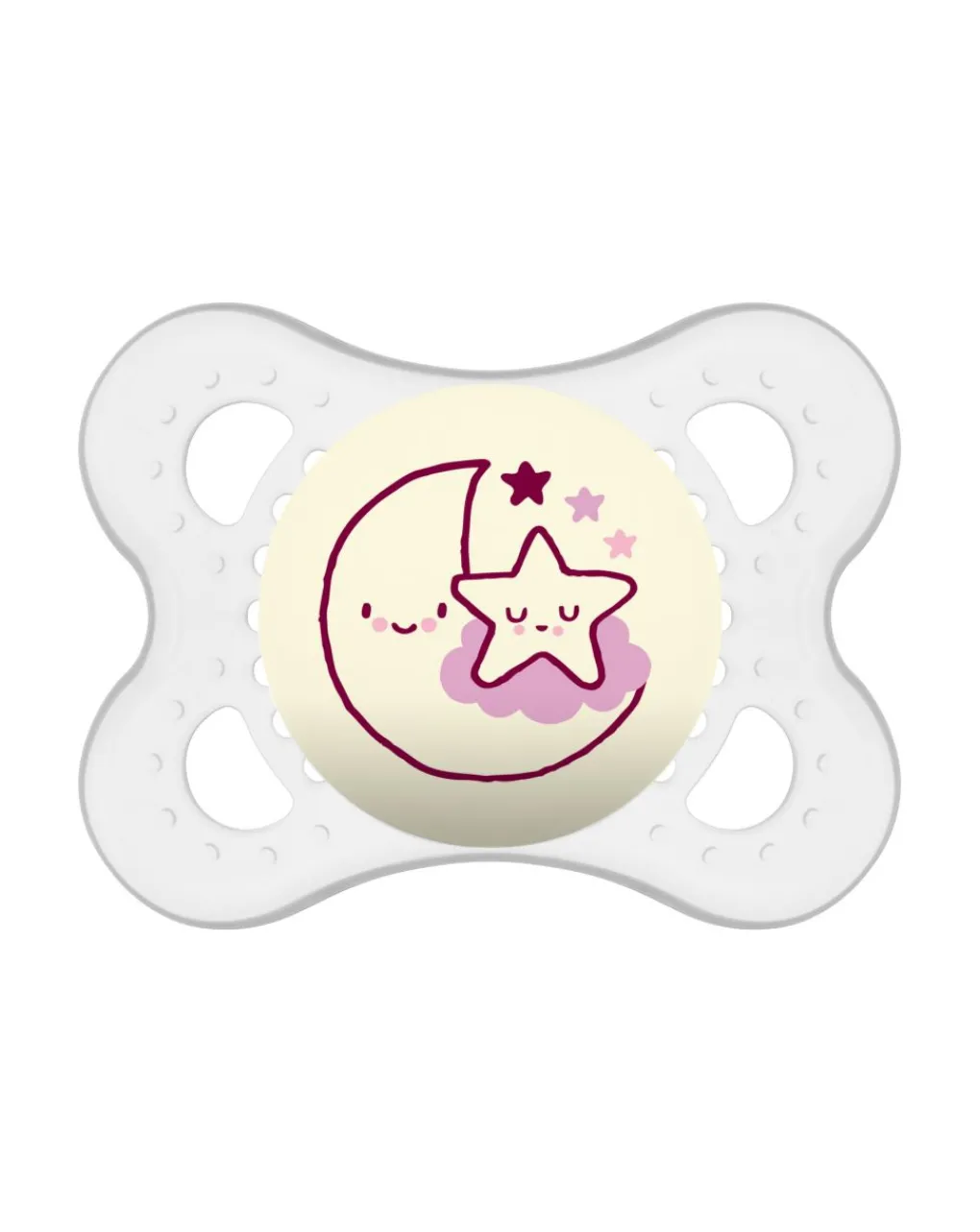 Mam Succhietti-Succhietti Original Night 2-6M Caucciu Conf. Doppia Bianco/Rosa