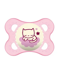 Mam Succhietti-Succhietti Original Night 2-6M Caucciu Conf. Doppia Bianco/Rosa