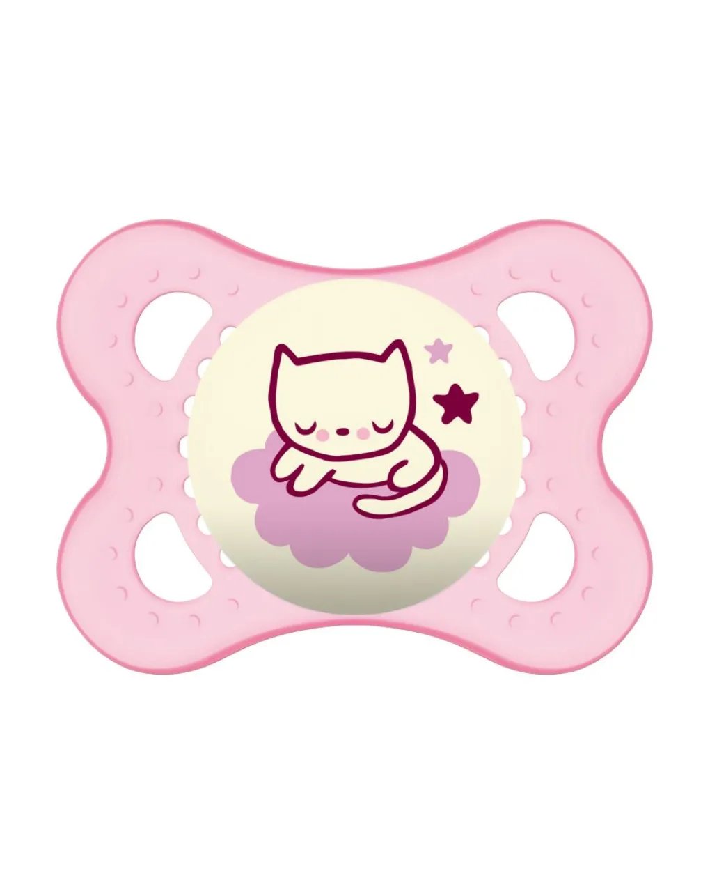 Mam Succhietti-Succhietti Original Night 2-6M Caucciu Conf. Doppia Bianco/Rosa