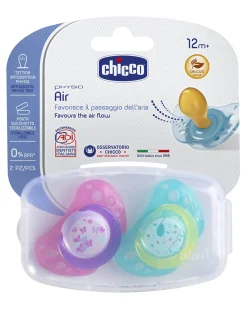 Chicco Succhietti-Succhietto Air Caucciu 12M+ Rosa/Verde