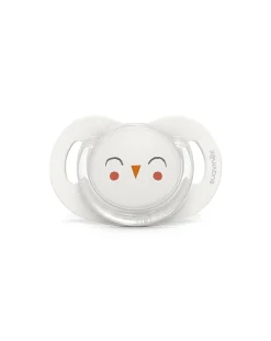 Suavinex Succhietti-Succhietto Bonhomia Con Tettina Sx Pro 6-18 Mesi Decoro Civetta Bianco -