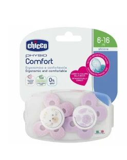 Chicco Succhietti-Succhietto Comfort Bimba Silicone 6-16M 2Pezzi