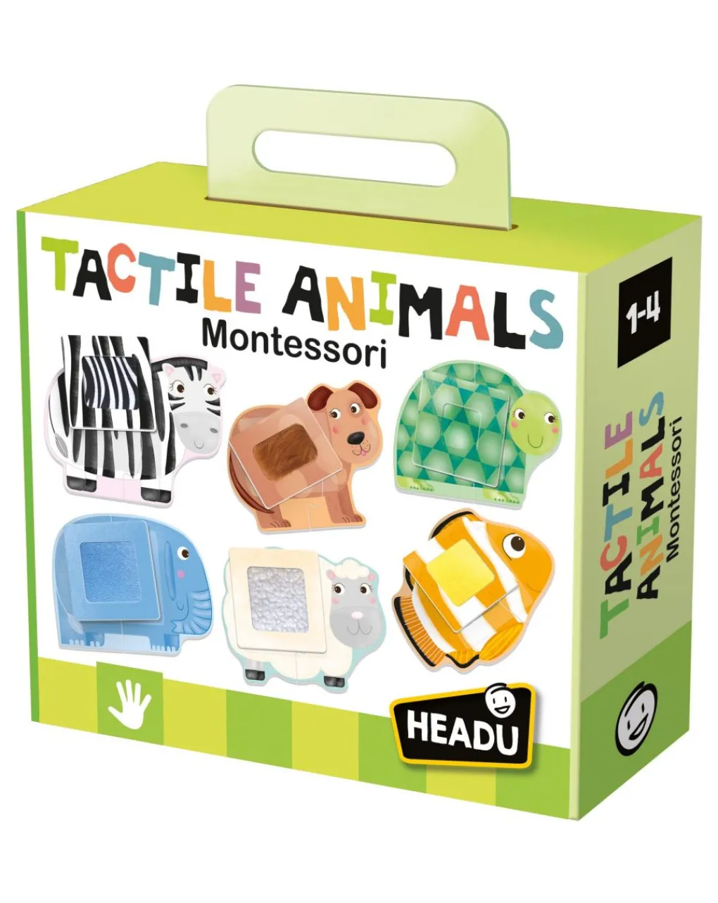 Headu Giochi Didattici-Tactile Animals Montessori. Componi Tocca E Impara! 1/4 Anni -