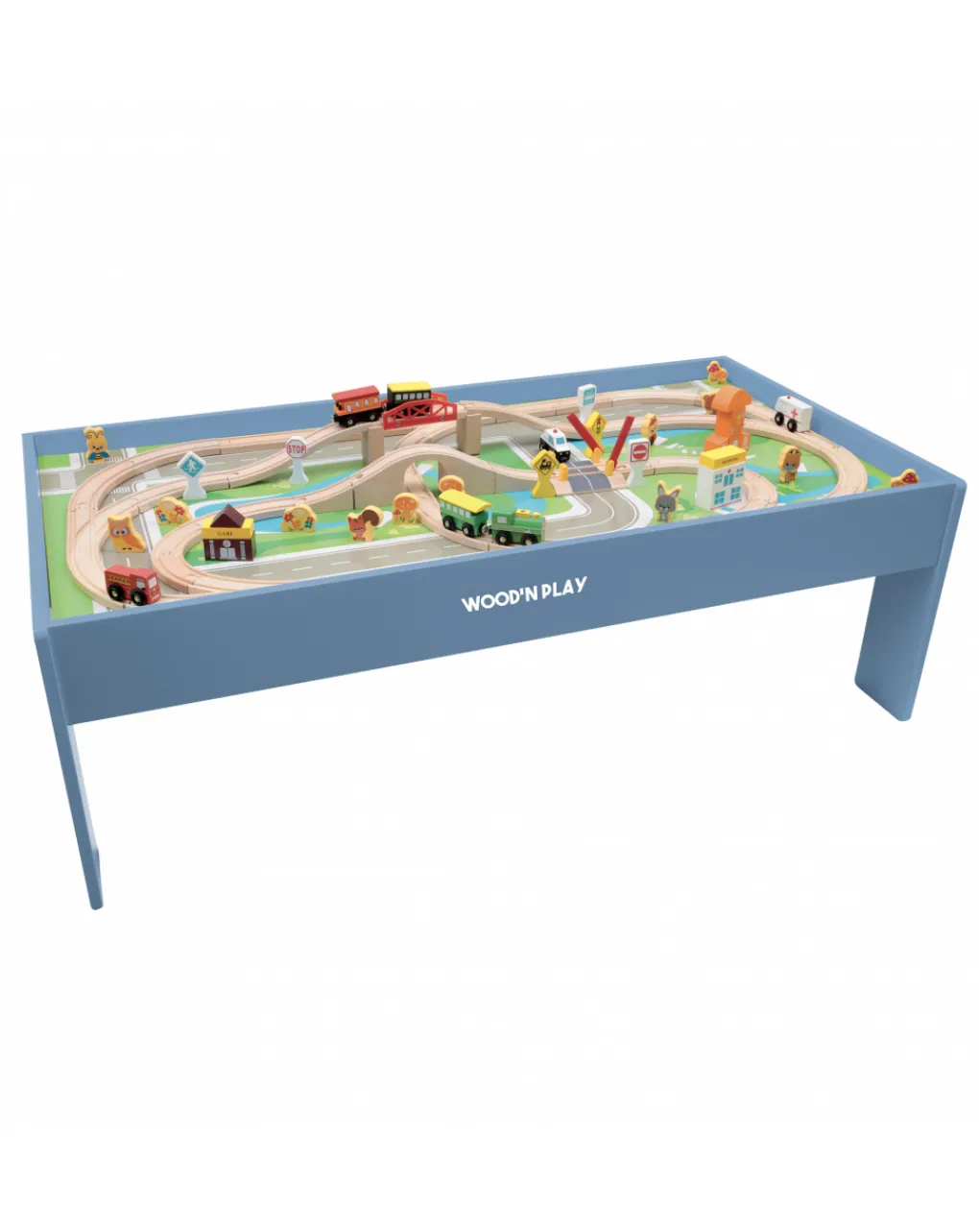 Wood'N'Play Giochi Primi Mesi-Tavolo Gioco Con Pista Treno - Wood 'N’ Play