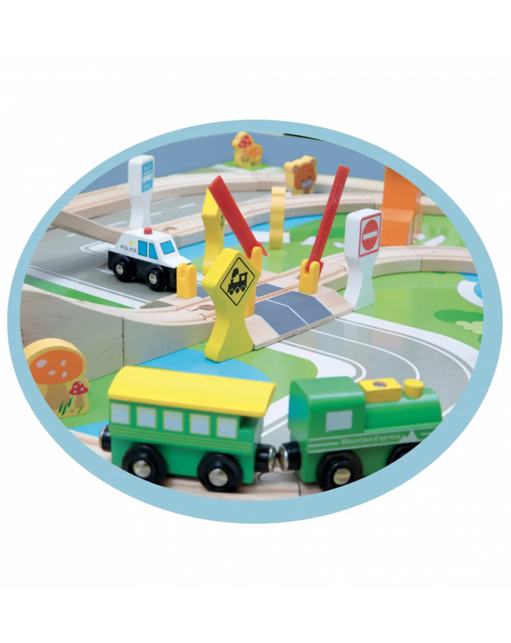 Wood'N'Play Giochi Primi Mesi-Tavolo Gioco Con Pista Treno - Wood 'N’ Play