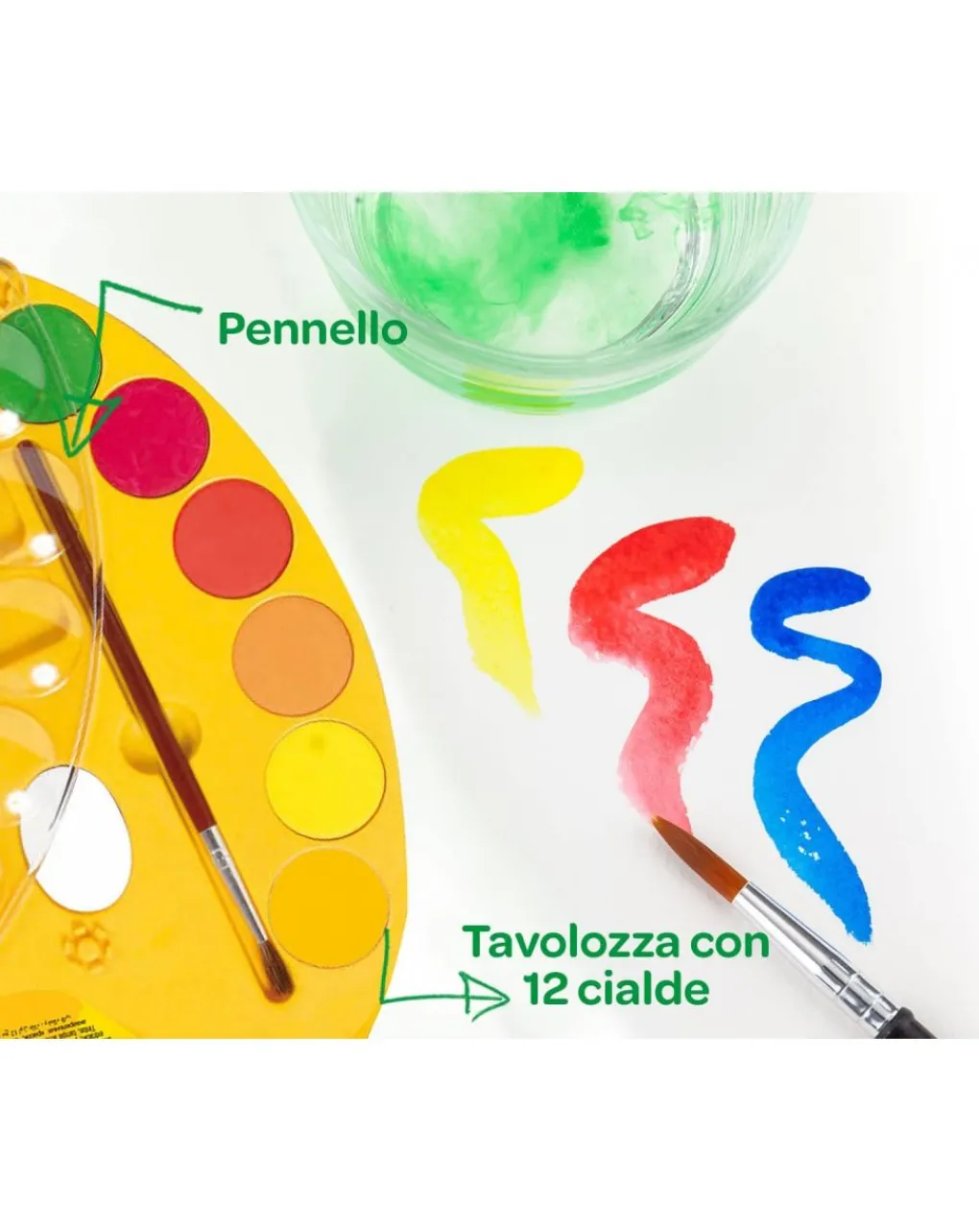 Crayola Giochi Creativi-Tavolozza Del Pittore Set Con 12 Aquerelli E Pennello -