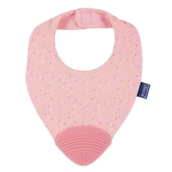 Chicco Primi Dentini-Teether Gummy Bib Rosa