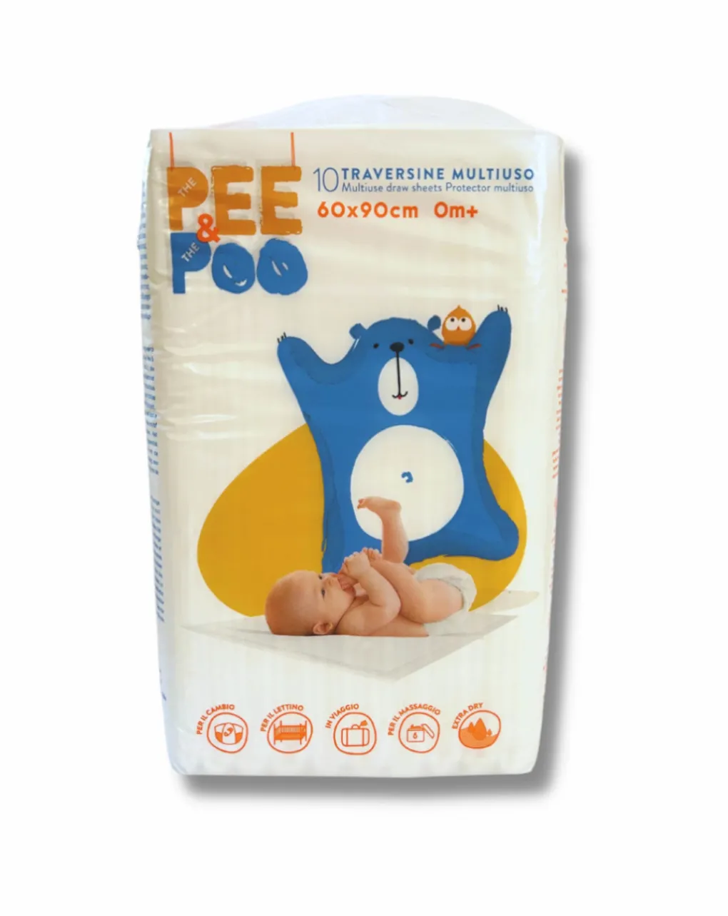 The Pee & The Poo Salviettine E Traversine-Traversine 90×60 - 10 Pezzi