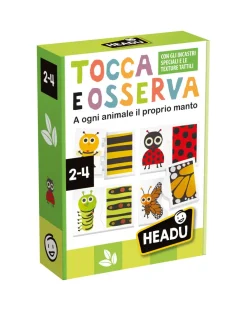 Headu Giochi Didattici-Tocca & Osserva Metodo Montessori. A Ogni Animale Il Proprio Manto 2/4 Anni -