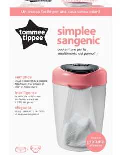 Tommee Tippee Mangiapannolini-Sangenic Simplee Sistema Di Smaltimento Pannolinirosa