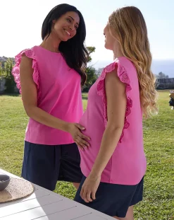 Prenatal Magliette E T Shirt-Top Premaman Allattamento Fucsia Con Ruches