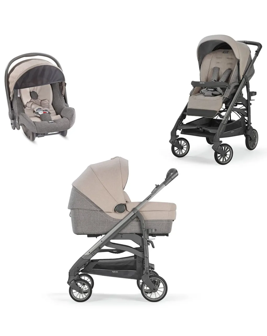 Inglesina Trio E Duo-Trilogy System - Colore Bermuda Beige Con Telaio City Ardesia