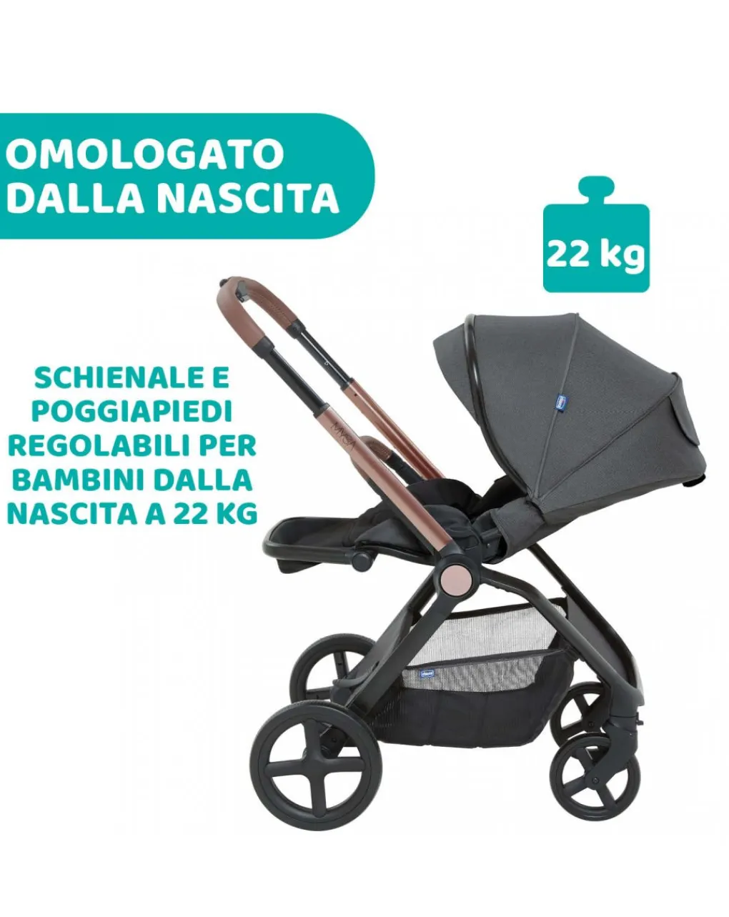 Chicco Trio E Duo-Trio Mysa Standard Black Satin -