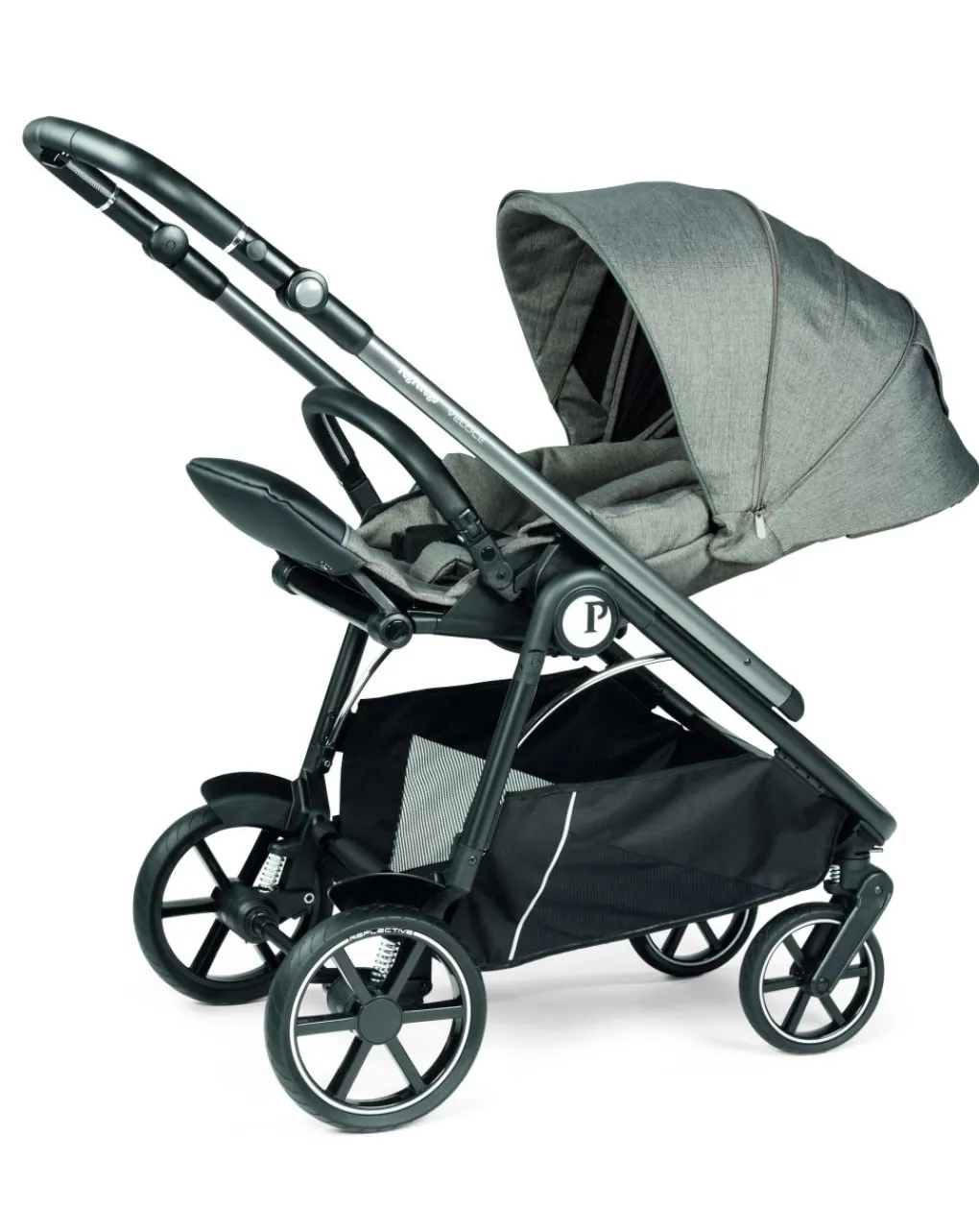 Peg-Perego Trio E Duo-Trio Veloce Slk City Grey Con Culla Grande - Peg Perego