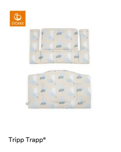 Stokke Accessori Seggioloni-Tripp Trapp? Classic Cushion Birds Blue Ocscuscino Per Seggiolonemorbido E Avvolgente Per Il Tuo Bambino